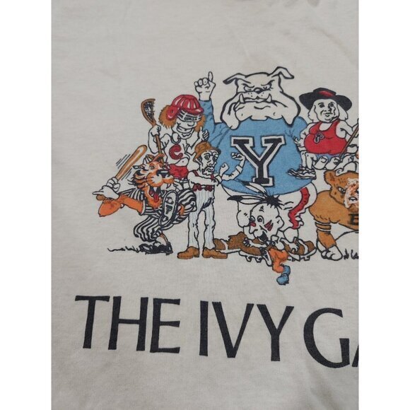 RARE Vintage 80s Champion Ivy Gang T Shirt Mens Medium Harvard Princeton Cornell - Picture 6 of 15